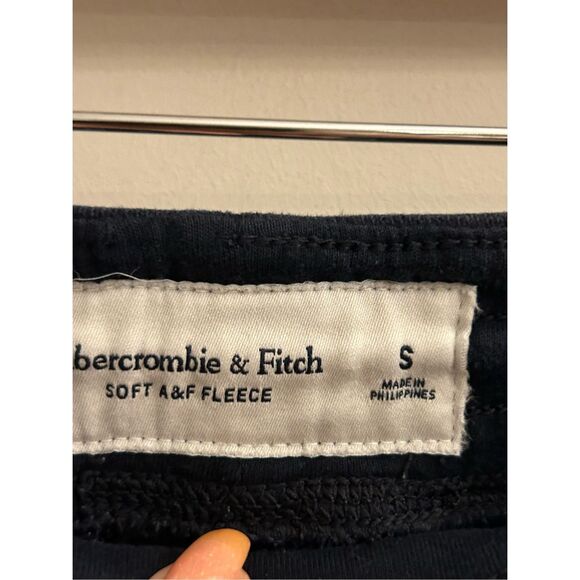 Y2K Abercrombie & Fitch soft A& F fleece sweatpants men's sz S navy blue - Picture 3 of 9